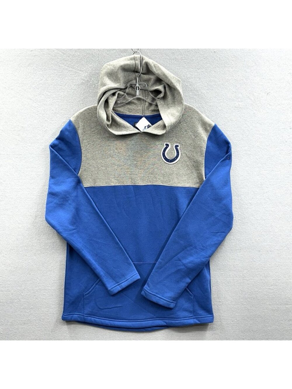 NWT NFL Indianapolis Colts Mens Size M Pullover Hoodie Blue Gray Kangaroo Pocket